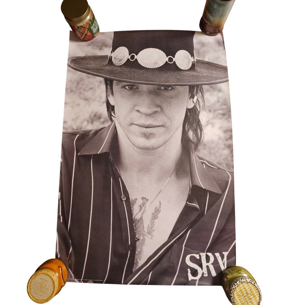 Stevie Ray Vaughan SRV 1999 Original Black & White Promo Poster 24x36 Sony Music